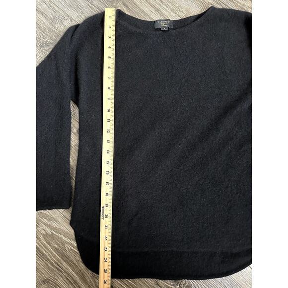 Charter Club Luxury Women’s 100% Cashmere Black Pullover Sweater Top Size M - Picture 2 of 6